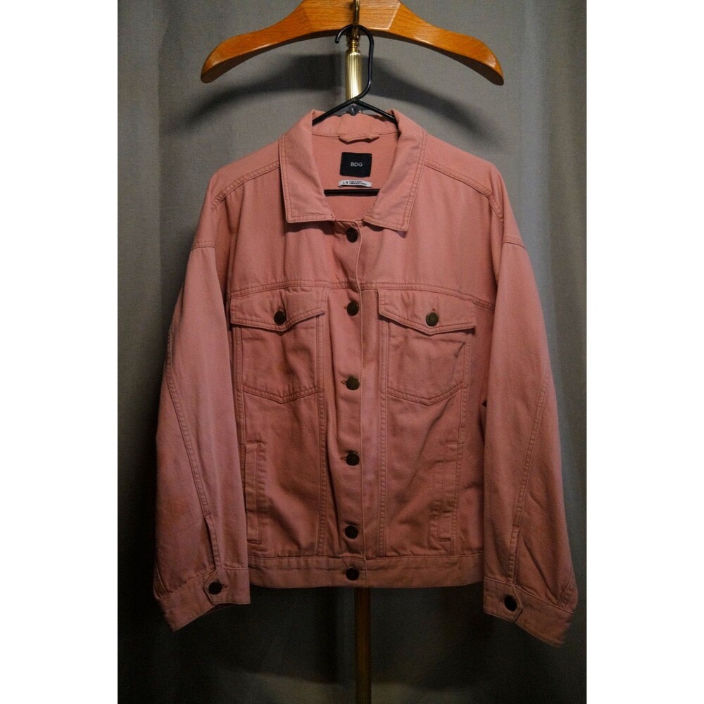 BDG Urban Outfitters Dusty Rose Pink Oversized Denim Jean Jacket Women Size L
